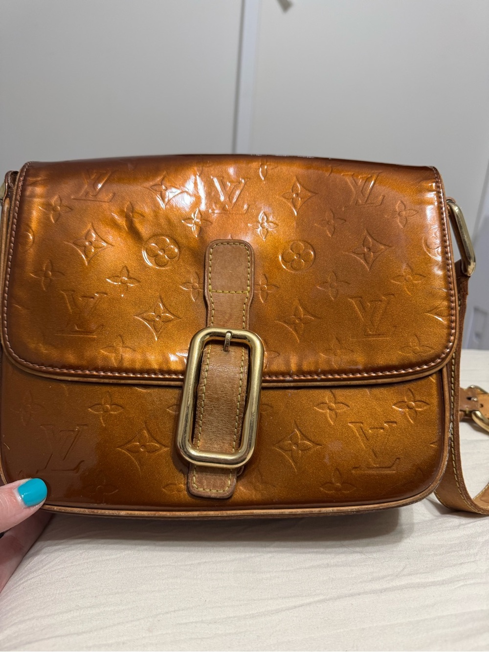 Louis Vuitton Monogram Bronze Vernis Christie Crossbody
